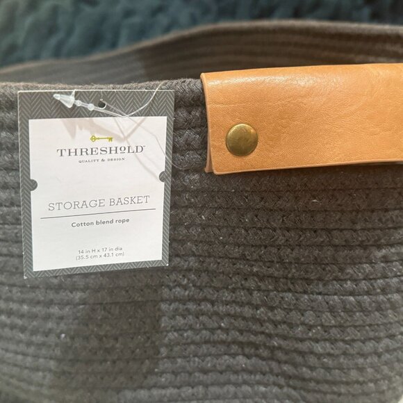 Threshold from Target Storage Basket, Cotton Blend Coiled Rope, Charcoal - Picture 7 of 9